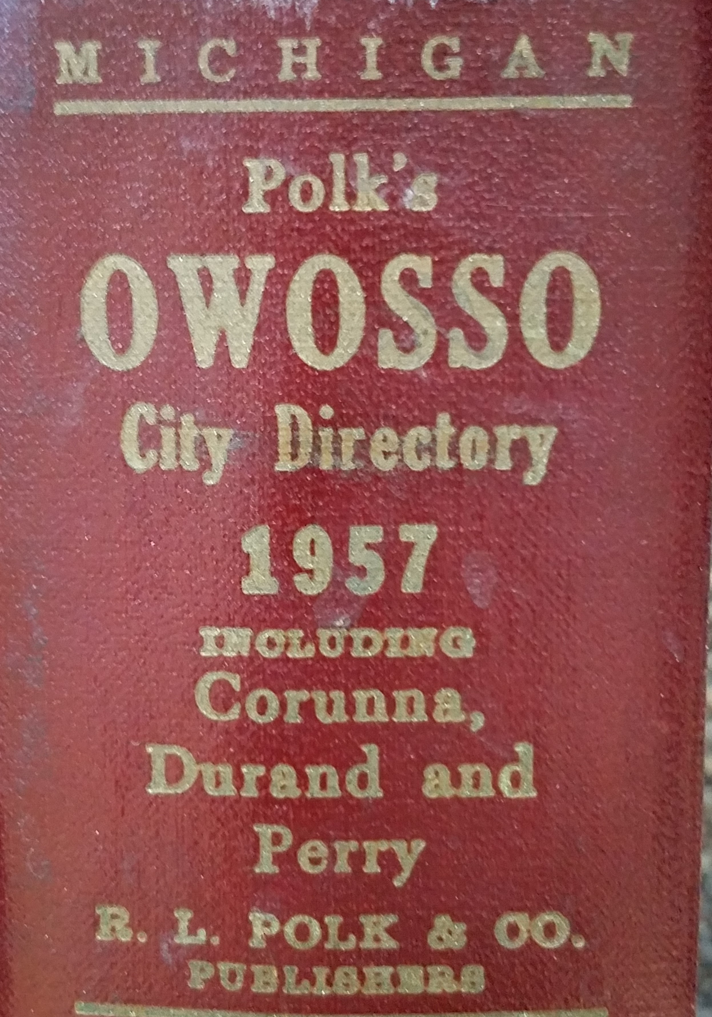 Polk's Owosso City Directory 1957 book cover.