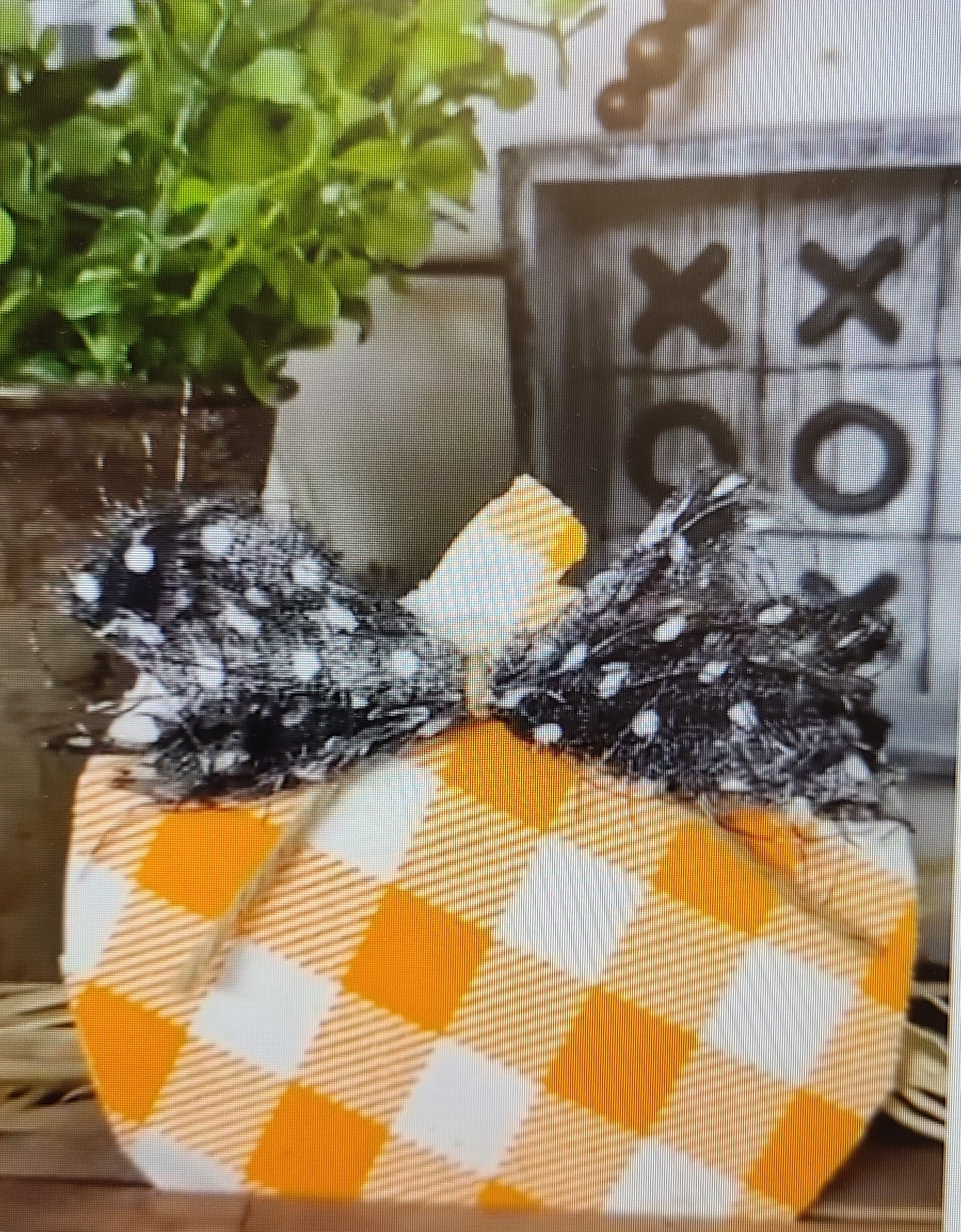 orange checkered pumpkin