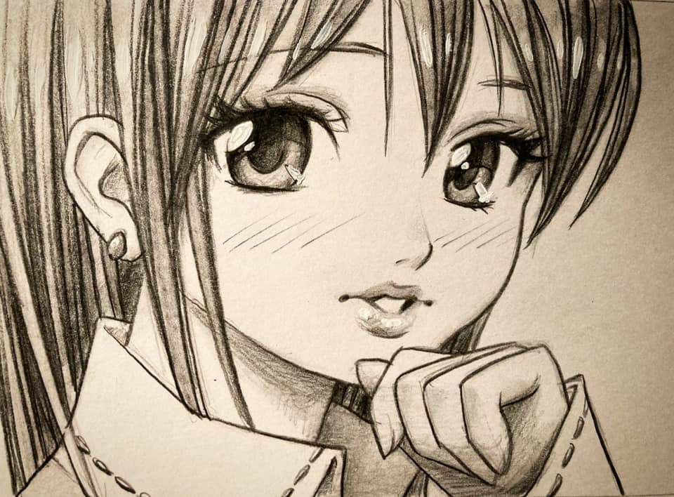 Manga graphic novel line drawing