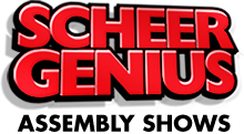 Red lettering of Scheer Genius