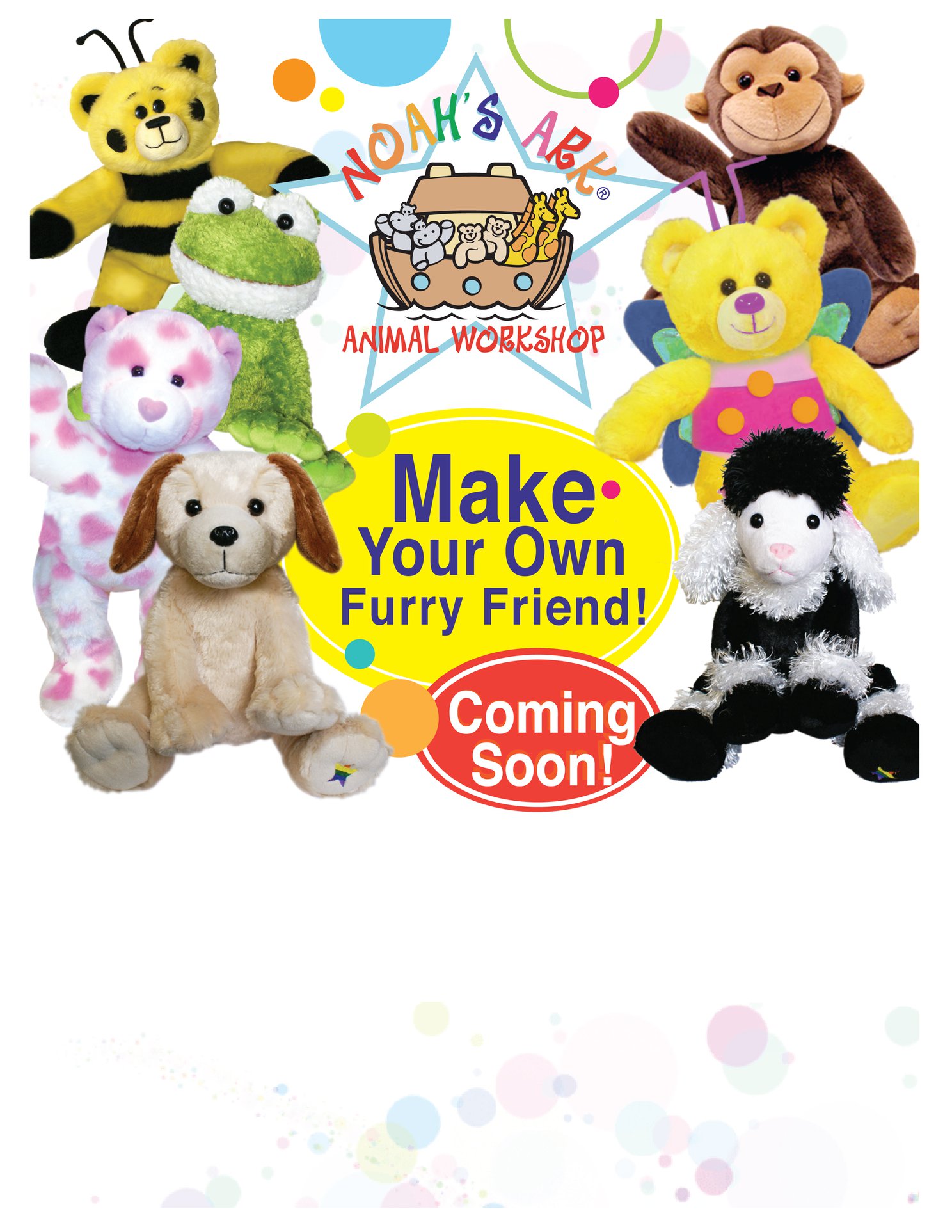 multi colored stuffed animals