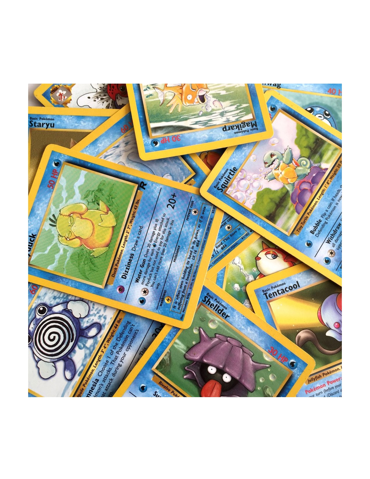 multi colored cards with Pokemon characters