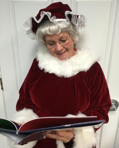mrs claus in red dress