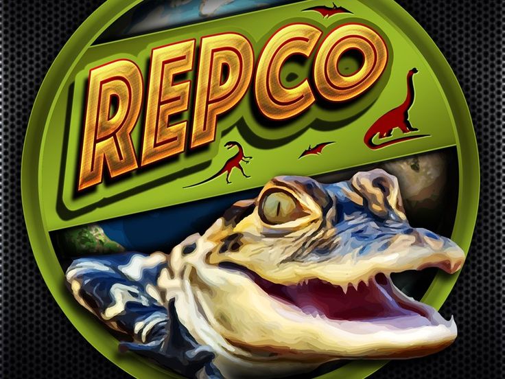 green alligator with yellow text spelling REPCO