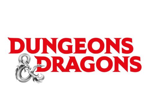 Dungeons & dragons spelled in red letters