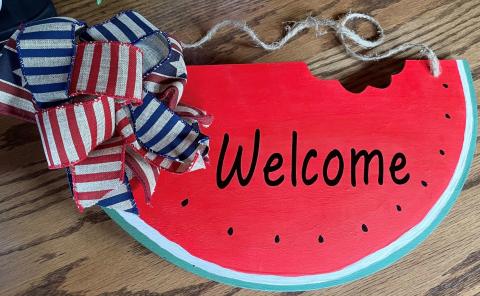 Watermelon Welcome Sign 