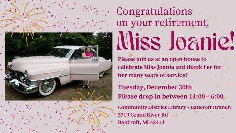 pink sign announcing retirement