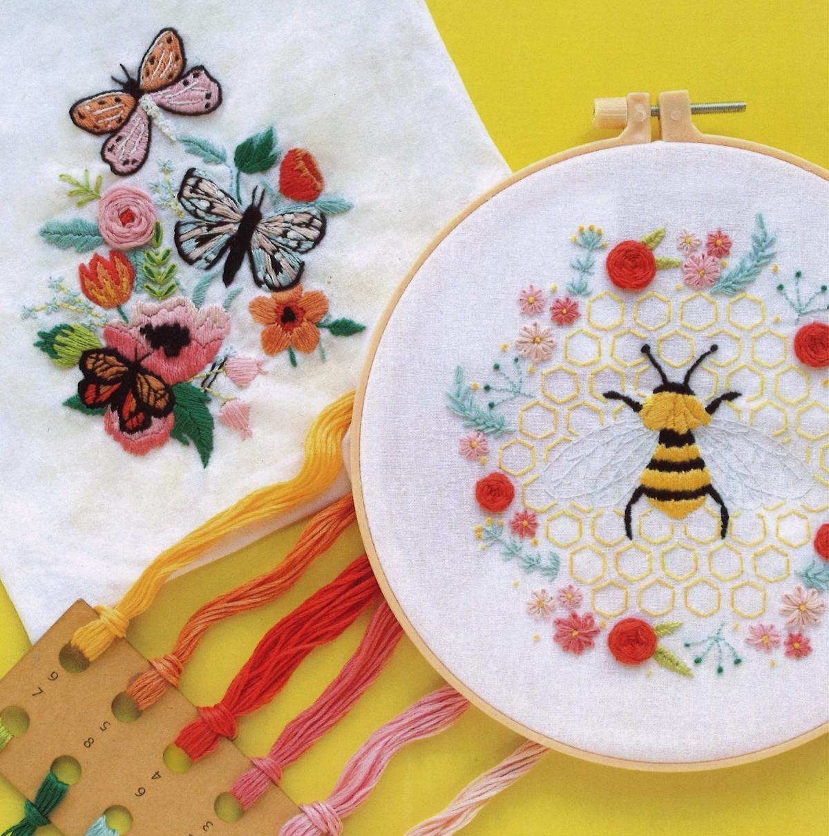 multi colored embroidery sampler